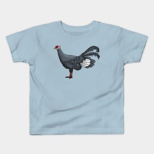 Blue eared pheasant bird cartoon illustration Kids T-Shirt